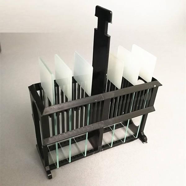 Cheap Histology Tissue Slide Glass Staining Jar Staining Rack Pathology microscope slide staining jar and rack for sale