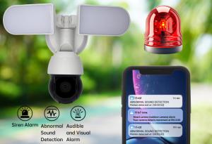 PTZ Solar Floodlight Security Camera With PIR Motion Detection 3MP