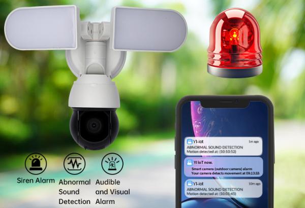 Cheap PTZ Solar Floodlight Security Camera With PIR Motion Detection 3MP for sale