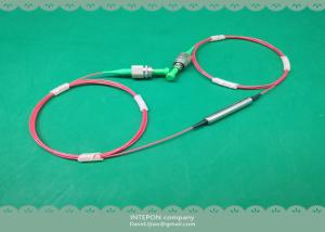 In line polarizer, 1310nm, SM13-PS-U25A fiber, 28dB extinction ratio, 0.8dB insertion loss, FC/APC connector.