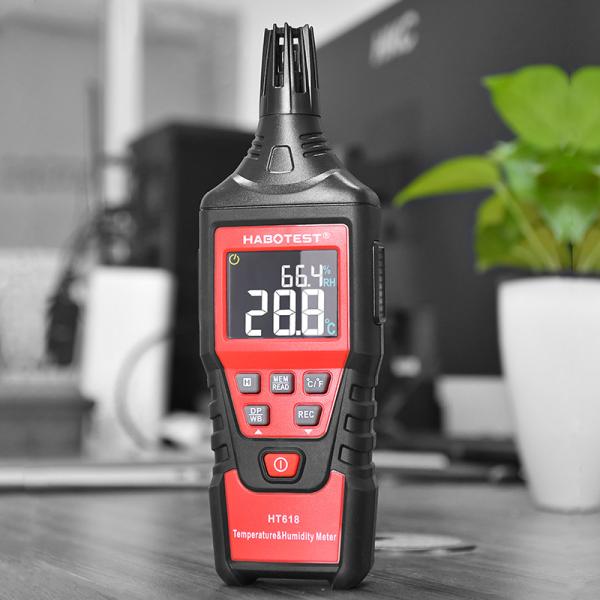 Cheap 60 Degree LCD Display Digital Temp And Humidity Meter for sale