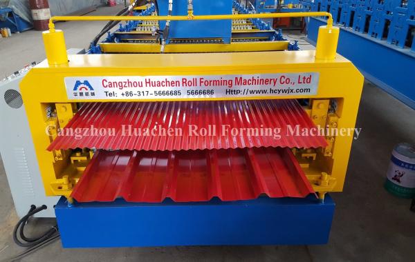 Cheap PLC Frequency Control Double Layer Roll Forming Machine , Roofing Sheet Roll Forming Lines Automatic for sale