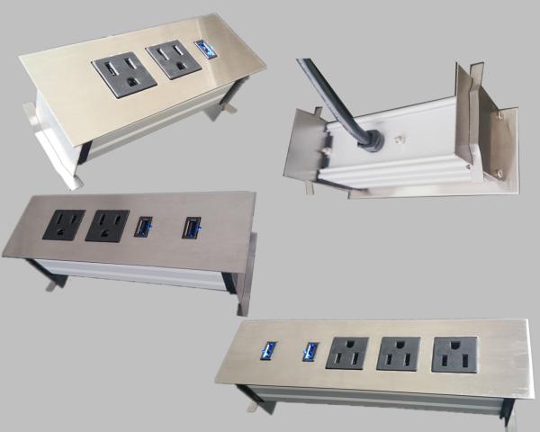Cheap 3 Outlets Furniture Power Strip , Embedded Tabletop Desktop Power Sockets for sale