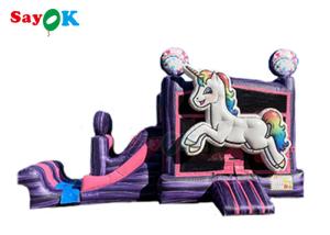 China Inflatable Kids Slide Inflatable Unicorn Bounce House Jumper Slide Party Rental Unicorn Kid Zone Wet Dry Combo on sale