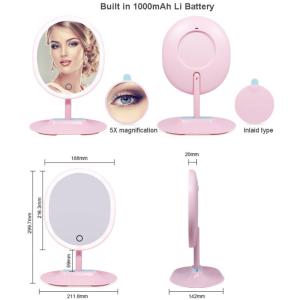 Professional Vanity Touch Sensor Switch Single Sides Oval Shaped Soft Led Lights Make Up Table Mirror