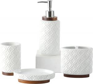 Best Custom White Ceramic Bathroom Set For Hotel Decor Shower Room OEM ODM wholesale