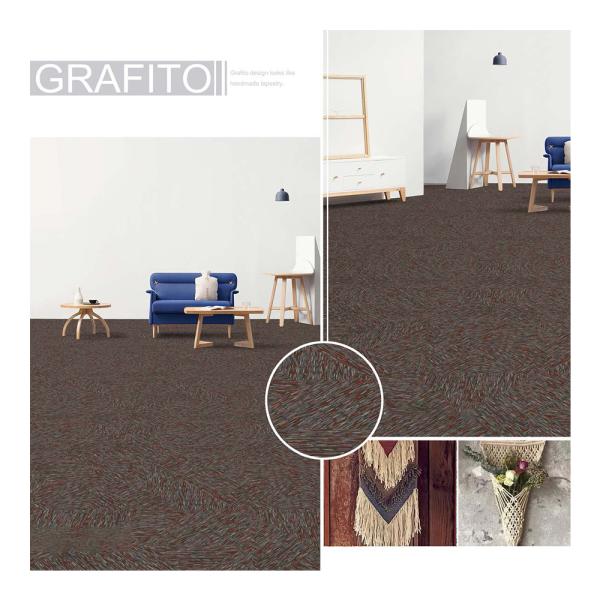 Cheap Geometric Loop Pile Nylon Printed Carpet Tiles Custom Pattern 50cm*50cm for sale