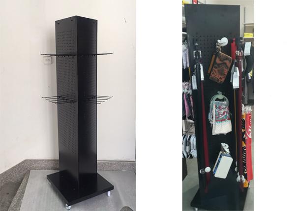 Cheap 3 Sides Pegboard Display Stand / Triangle Metal Peg Wall Display Rack for sale