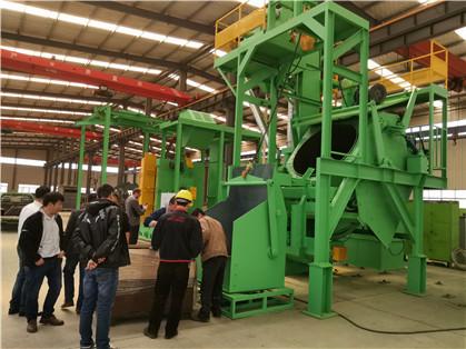 Cheap High Productivity 0.6m3 Tilt Drum Shot Blasting Machine With Steel Drum for sale