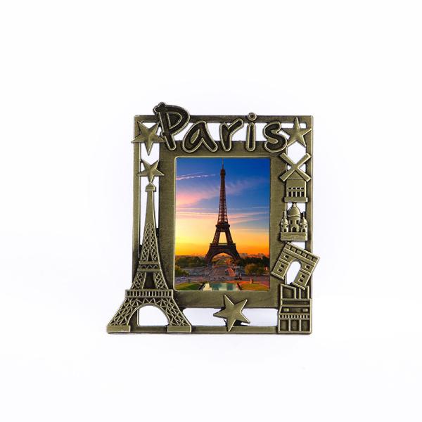Cheap 3D Die Casting Sunset Scenery Metal Rectangle Custom Size Picture Frame 3*4cm for sale