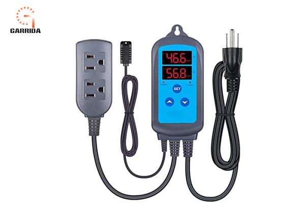 Cheap Pre - Wired Digital Dual Stage Temperature Humidity Controller With ±3%RH​ Accuracy for sale