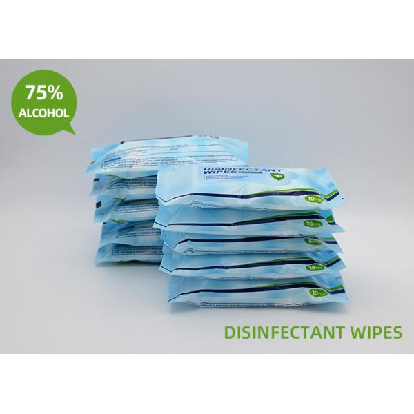 Non Woven Fabrics Disinfectant Wipes Travel Pack With Alcohol Safe For Skin