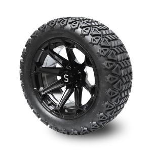 Best Golf Cart 14 Inch Glossy Black Wheels and 22x10-14 DOT Tires with Center Cap and Lug Nuts wholesale