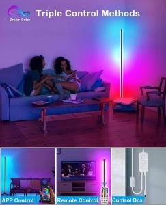 China RGBIC LED Corner Floor Lamp , 24W Color Changing Corner Light on sale