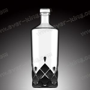 Empty Square Glass Fancy Rum Bottles 1000ml For Liquor