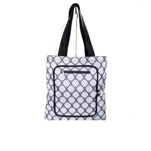 Cheap Personalized Custom Grocery Tote Bags with Zipper Closure Outside Pocket for sale