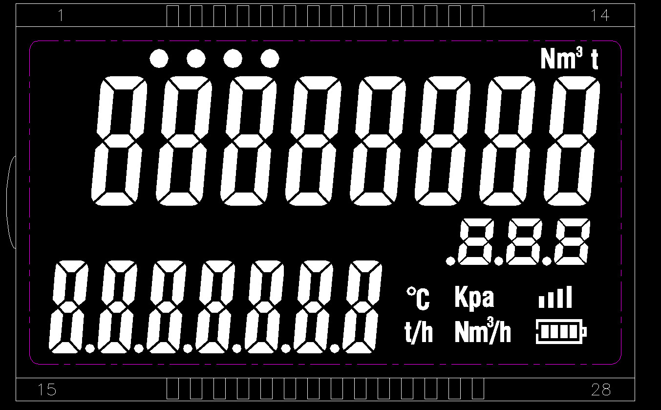 Customized Vehicle Controller Seven Segment Display Lcd TN