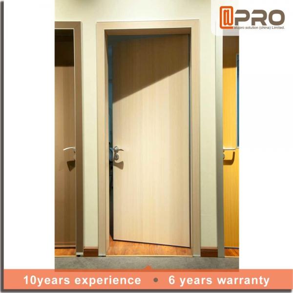 Customized MDF Board Interior Room Doors With Alkali Sand Flat Panel Surface