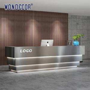 China Metal Table Luxury Reception Desk Commercial Reception Counter 110cm on sale