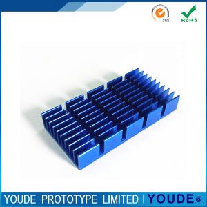 China Blue Custom CNC Machining Service Aluminum Heatsink Sanding and Anodizing on sale