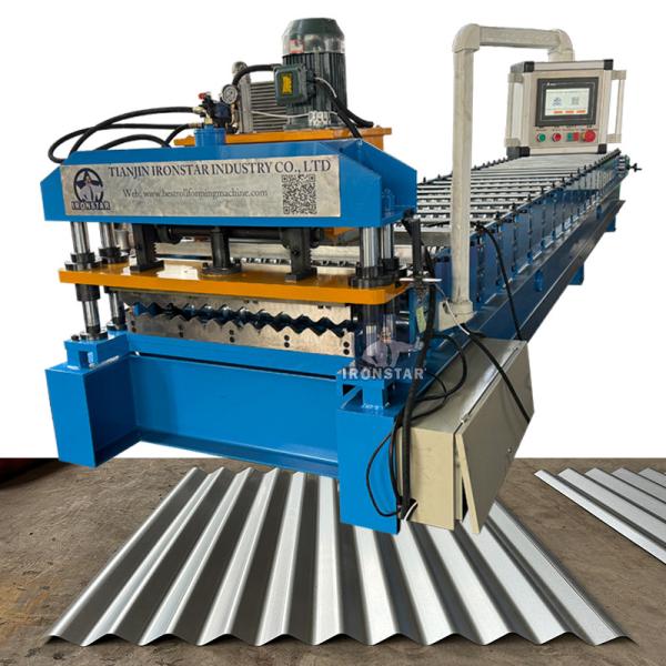 Cheap 762mm 0.12-0.4mm corrugated roll forming machine in Indonesia Raw material: GI (Galvanized Steel ) material G550 for sale