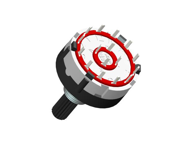 Cheap 26mm Electronic Rotary Switch Multiple Positions For Channel Control for sale