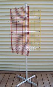 Colorful 4 - Way Metal Display Racks Rotating Gridwall Display Racks With Metal Hooks