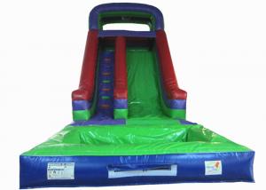 Best Dark Green Large Commercial Inflatable Water Slides / Bounce House With Slide wholesale