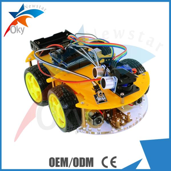 Cheap Professional Arduino Car Robot Yellow Black DIY Remote Control Car Parts for sale