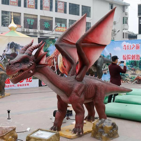 Cheap Theme Park Realistic Animatronic Dragons With Movement / Sound Customization for sale