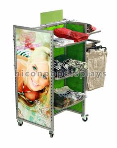 China 4 - caster Retail Visual Merchandising Displays Wood Movable Floor Standing on sale