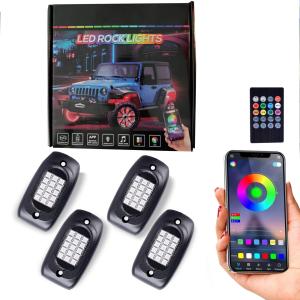 DC 12V Stable RGB Rock Lights With Remote Control 8Pcs Neon Underglow
