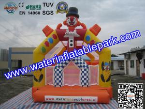Yellow Inflatable Small Clown Bouncy Castle For Amusement Park