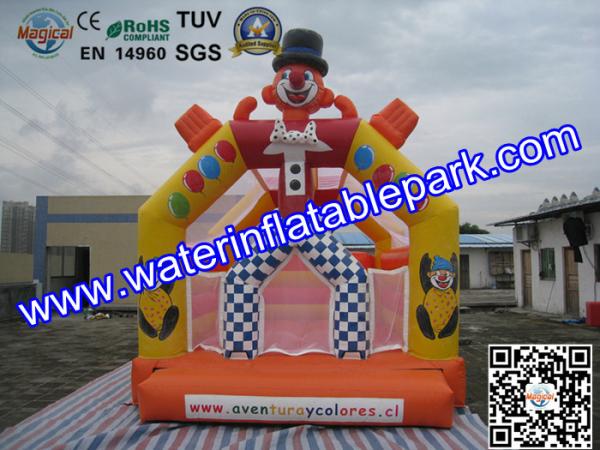 Cheap Yellow Inflatable Small Clown Bouncy Castle For Amusement Park for sale