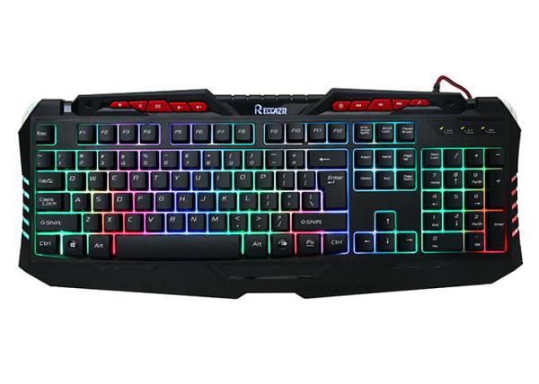 Cheap Ergonomic Gaming Computer Keyboard , Gaming Pc Keyboard 3- Color Mixing Backlit for sale