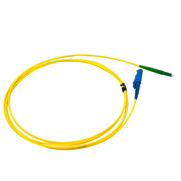 Cheap Yellow Cable Optical Fiber Patch Cord Singl -Mode E2000 To LC APC Polish G657A2 for sale