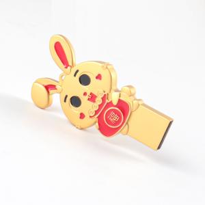 China Rabbit Shaped Metal Usb Flash Drive Grade A Chip 128GB 80MB/S European Standard on sale
