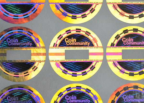 Cheap Demetalized security coin 3d hologram sticker with VOID effect for sale