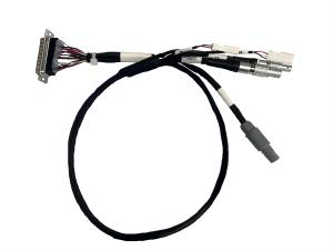 DB25 Double Row Rivet End Plug Black 680mm Metallic Shield Cable Wire Harness For Industrial