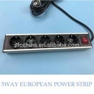 China 5way Europeon Standard Metal Housing Socket Strips, German Power Distribution Units and Extension Cords on sale