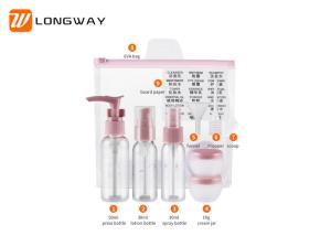 Eight Piece Plastic Travel Bottles Set With Small Travel Spray Bottles Daily Use