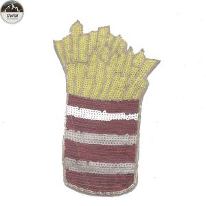 China French Fries Style Sequin Embroidery Patches For Clothing , Hats , Shoes on sale