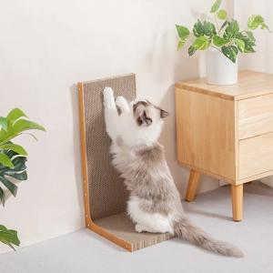 China OEM L Shape Cat Scratcher Detachable Vertical Cardboard Cat Scratcher on sale
