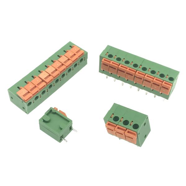 Cheap 5.08mm Pitch PCB Screwless Spring Terminal Block Vertical Wiring Entry for sale