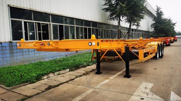 Cheap 40ft Skeletal Container Chassis Semi Trailers 40 Tons Payload 2.5m Width for sale