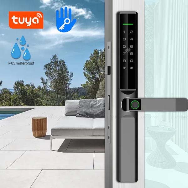 Cheap Semi Automatic Sliding Door Lock Smart TTLock Fingerprint Code Card Access for sale