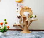 Elegant Wooden Cat Climbing Tree House Multi Level Activity Tower With