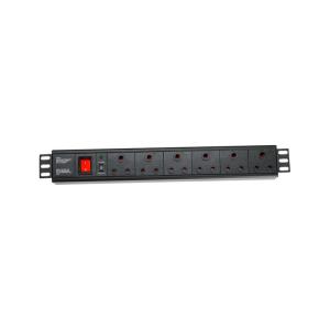 6 Way South Africa Type PDU Extension Socket With On/Off Switch, Overload Protector