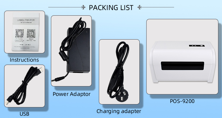 Mini Handheld POS-9200 Printer for Label Sticker Printing and Labeling Capabilities