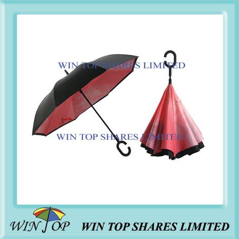 Cheap Manual double layers hand free reverse Umbrella for sale